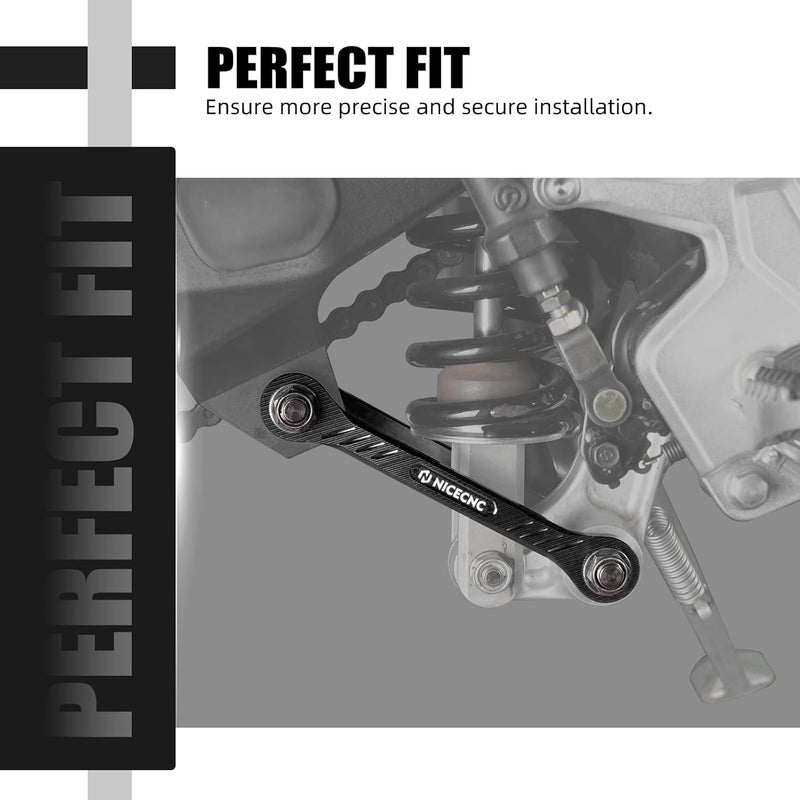 NICECNC Motorcycle Lowering Linkage Drop Link Lower 1.5in/38mm Compatible with Yamaha Tenere 700 /XTZ700 2019-2024, Tenere 700 Rally Edition 2020-2024, BW3-2217M-00-00, Aluminum, CNC, Black - Image 2